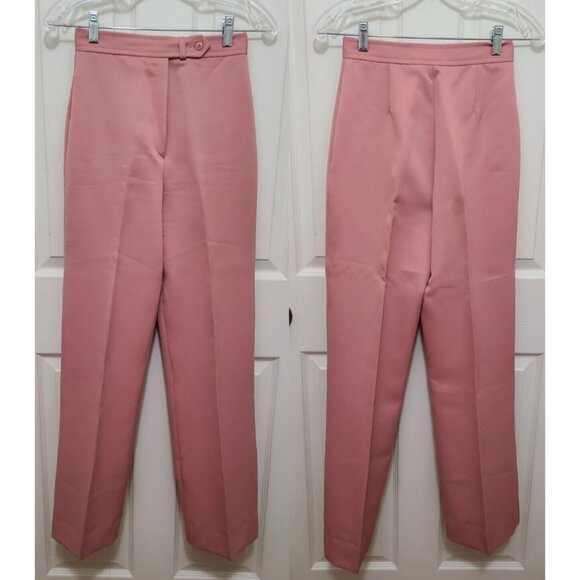 Vtg 70s Bronson of California 2 Piece Pant/Blazer Suit Set Solid Pink Size 5/6 - Picture 8 of 12